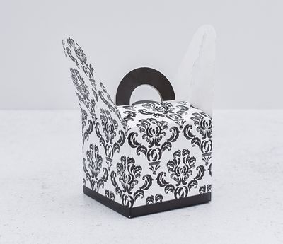 Novelty Box Damask 65x65x60mm Black (ea)