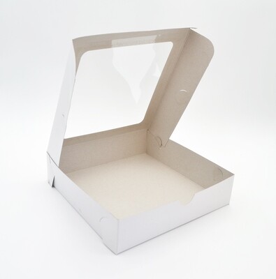 Cake Box Window 9 x 9 x 2 White (ea) *Tart