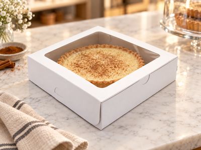 Cake Box Window 9 x 9 x 2 White (ea) *Tart
