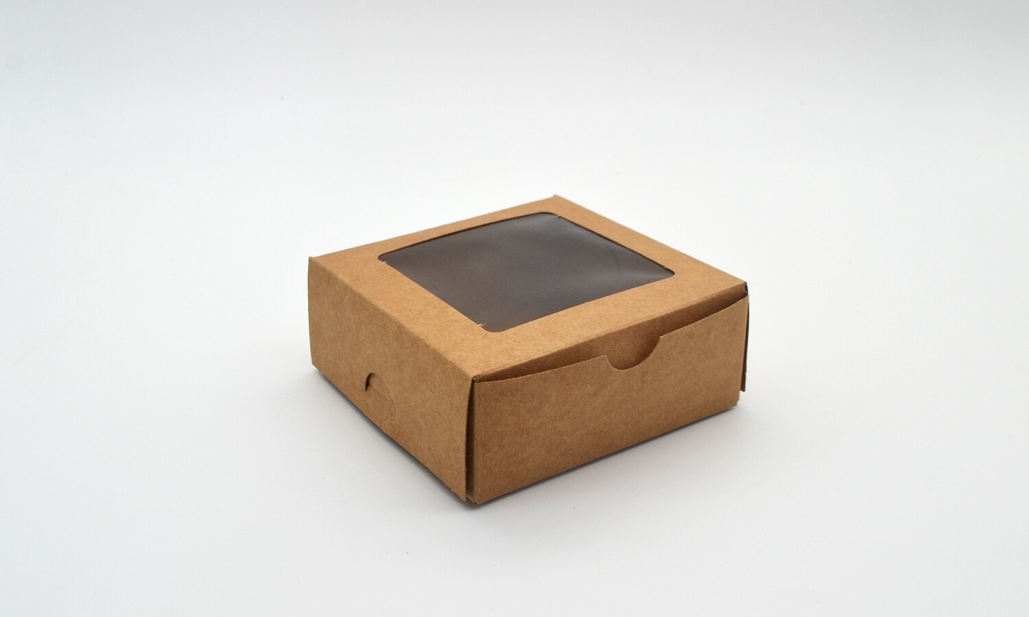 Cake Box Window 4 x 4 x 1.5" Kraft (ea)