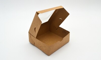 Cake Box Window 4 x 4 x 1.5" Kraft (ea)