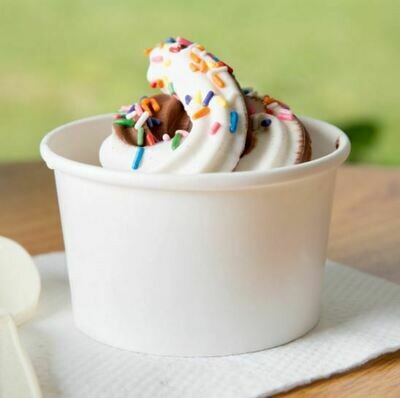 Tub Paper XJ White 250 ml (each) - **LID NOT INCLUDED**