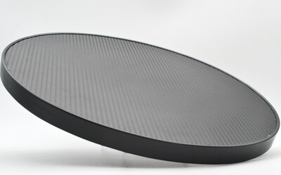 13" black bespoke vinyl cake board with matte finish and subtle textured pattern for secure cake placement.