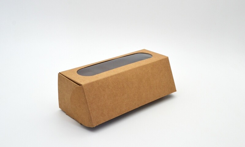 Box Macaron Window Eco Kraft - 180 x 55 x 60 mm (ea)