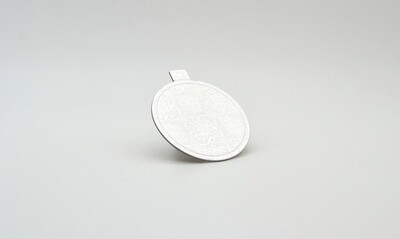 Mini cake board round silver embossed 75 x 75 mm (ea)