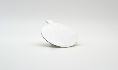 Mini cake board round white embossed 75 x 75 mm (ea)
