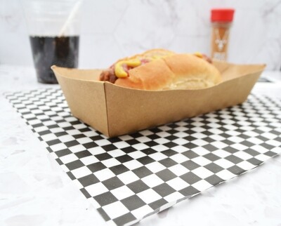 Greaseproof paper ream Black &amp; White Check 300 x 300 mm (Qty 10)