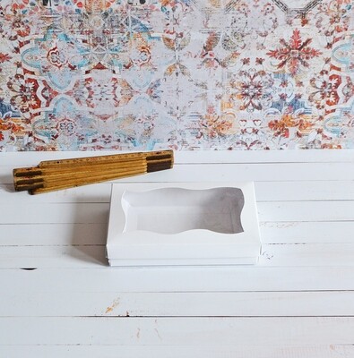 Box Base &amp; Lid + Window 200x130x40mm White (ea)