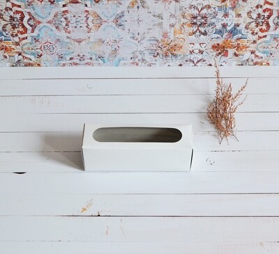 Box Macaron Window White - 180x55x60mm (ea)