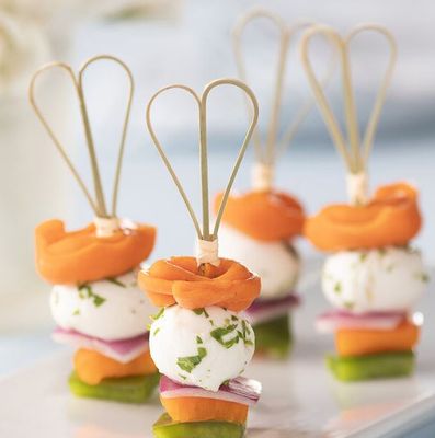 Skewers Bamboo Looped Heart Plain 9cm (100)