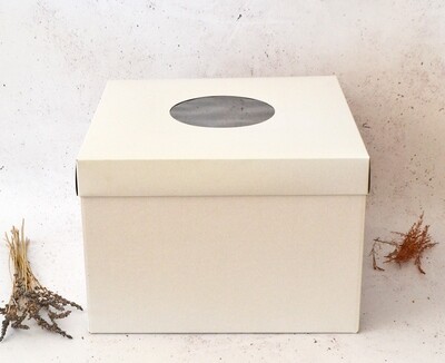 14 Inch White Cake Box with Lid – Corrugated Base – 25 cm High