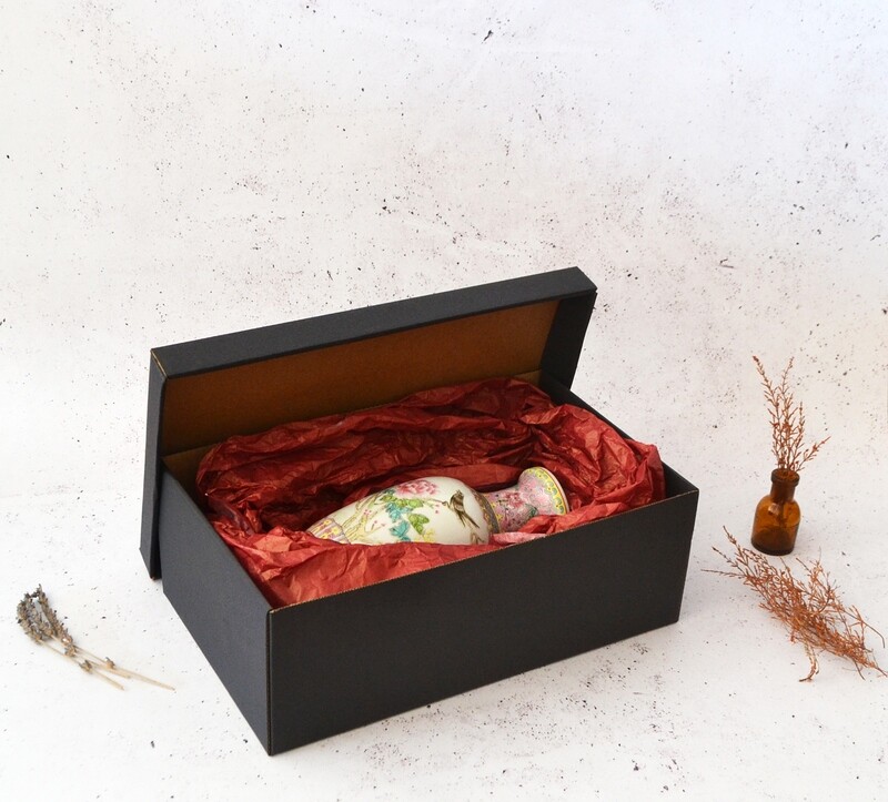 Corrugated Base &amp; Lid Shoe Box 205 x 340 x 120 mm - Black (ea)