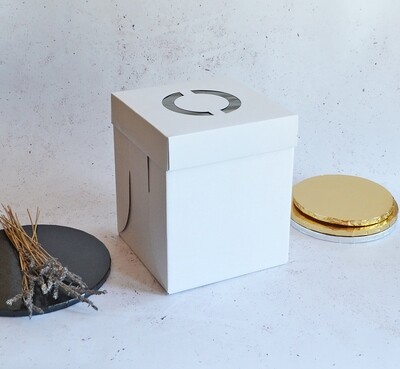 8 Inch White Cake Box with Lid – Corrugated Base