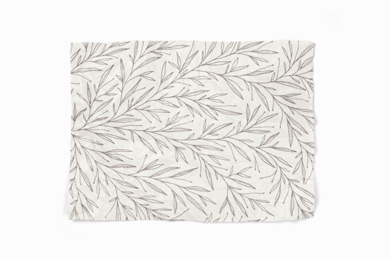 Tissue Paper - Christmas Leaf - Bronze on White - (Qty 5)