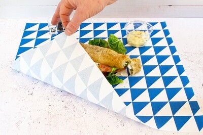 Grease Proof Reams - Blue Triangles 420 x 420 mm (100 sheets)