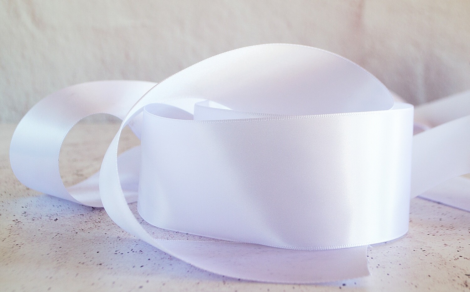 Satin Ribbon Luxury White 60 mm x 30 m (double faced)
