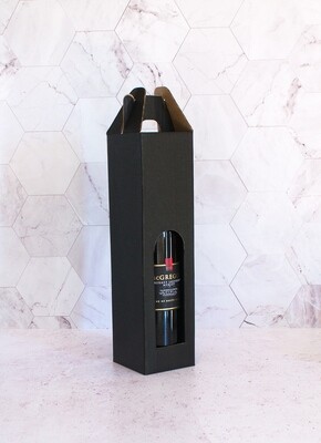 Box Corrugated Wine Bottle Pack 1 - Black (ea)