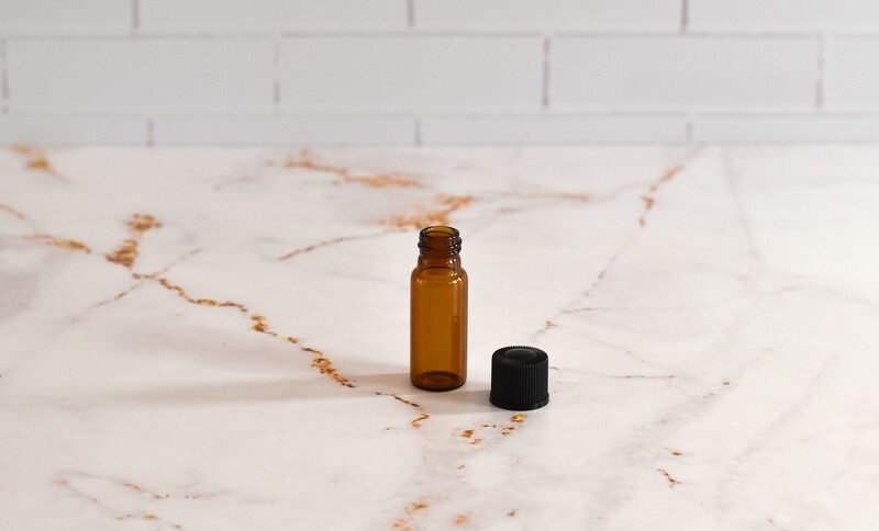 Amber Glass Bottle Vial 5 ml + Cap Black (C013/415BE)