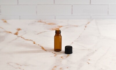 Amber Glass Bottle Vial 5 ml + Cap Black (C013/415BE)