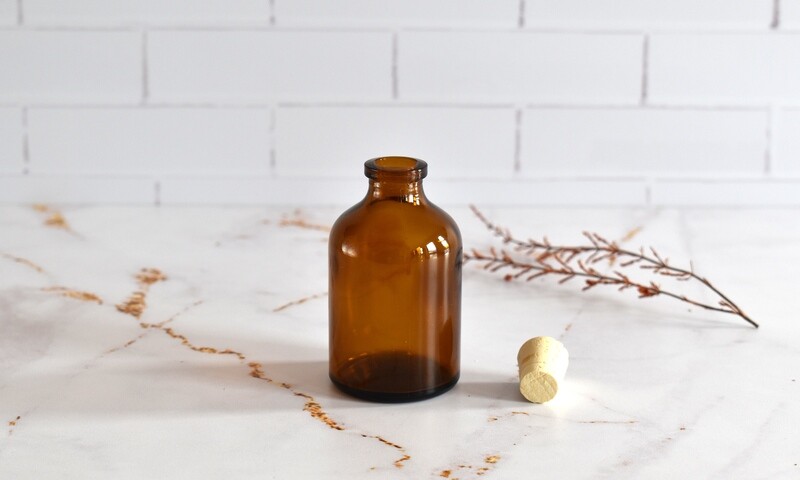 Amber Glass Injection Vial 100 ml + Cork RL4 Lid