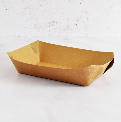 Burger &amp; Chips Food Tray Eco Kraft (ea)