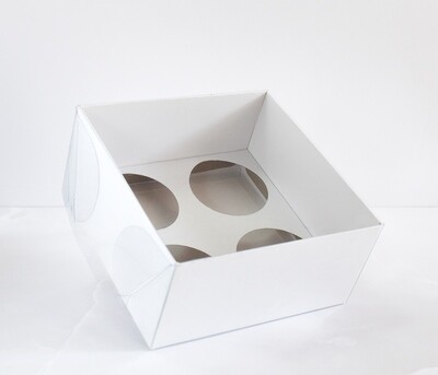 Gift Box White Base PVC Lid 150 x 150 x 75 mm (ea)