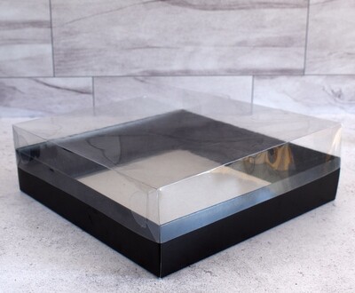 Gift Box Black Base PVC Lid 255x255x50 mm (ea)