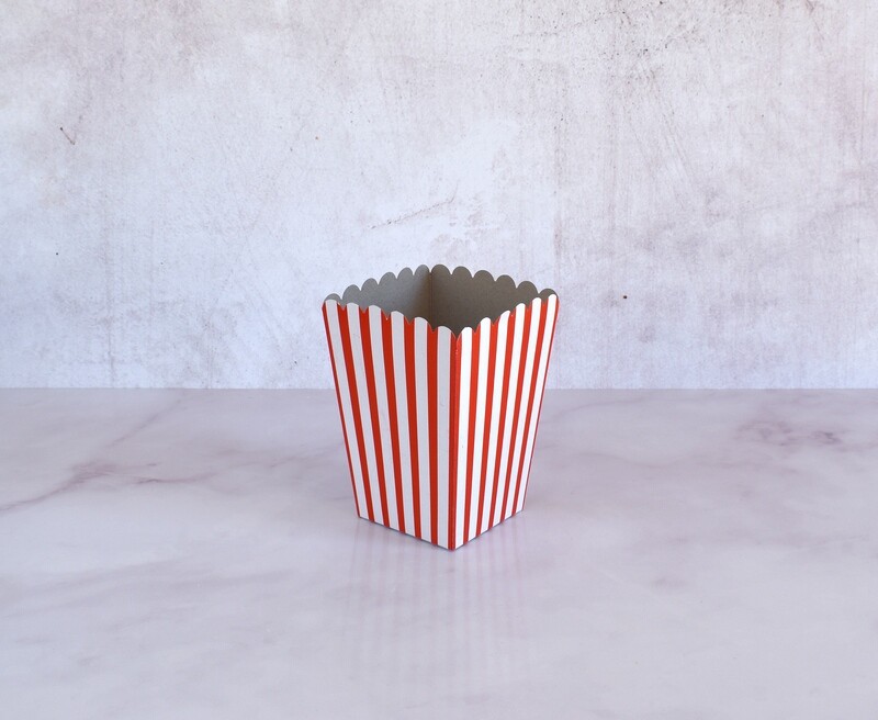 Box Popcorn Small R+W Stripe 105 x 105 x 155 mm (ea)