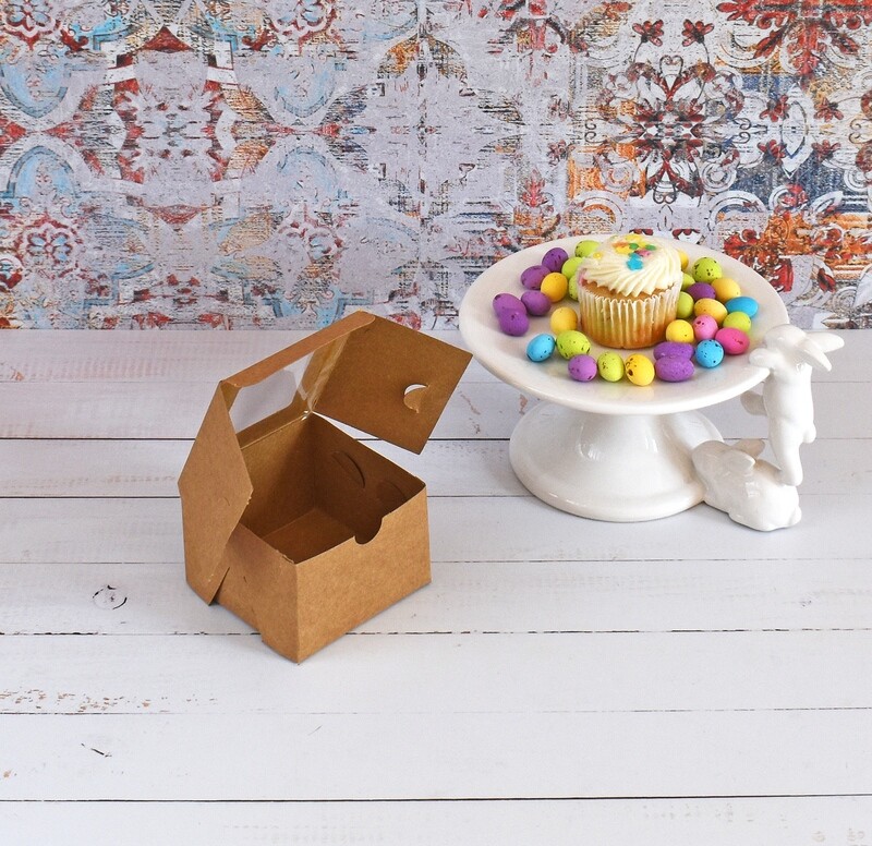 Kraft Mini Cupcake Box 3 x 3 x 2 inch – Window
