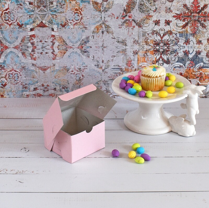 Pink Mini Cupcake Box 3 x 3 x 2 inch – Window