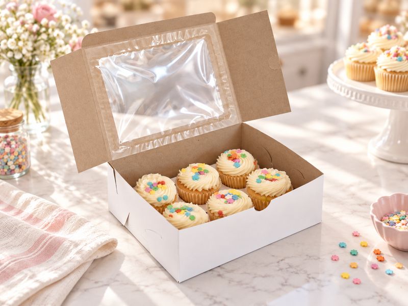 Cake Box Window  7 x 5 x 2.5 White (each)