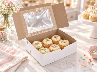 Cake Box Window  7 x 5 x 2.5 White (each)