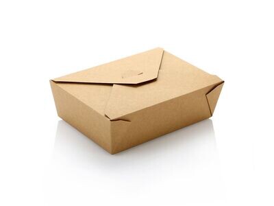 Kraft Takeaway Lunch Box Poly-Lined 197x140x63mm (Qty 50)