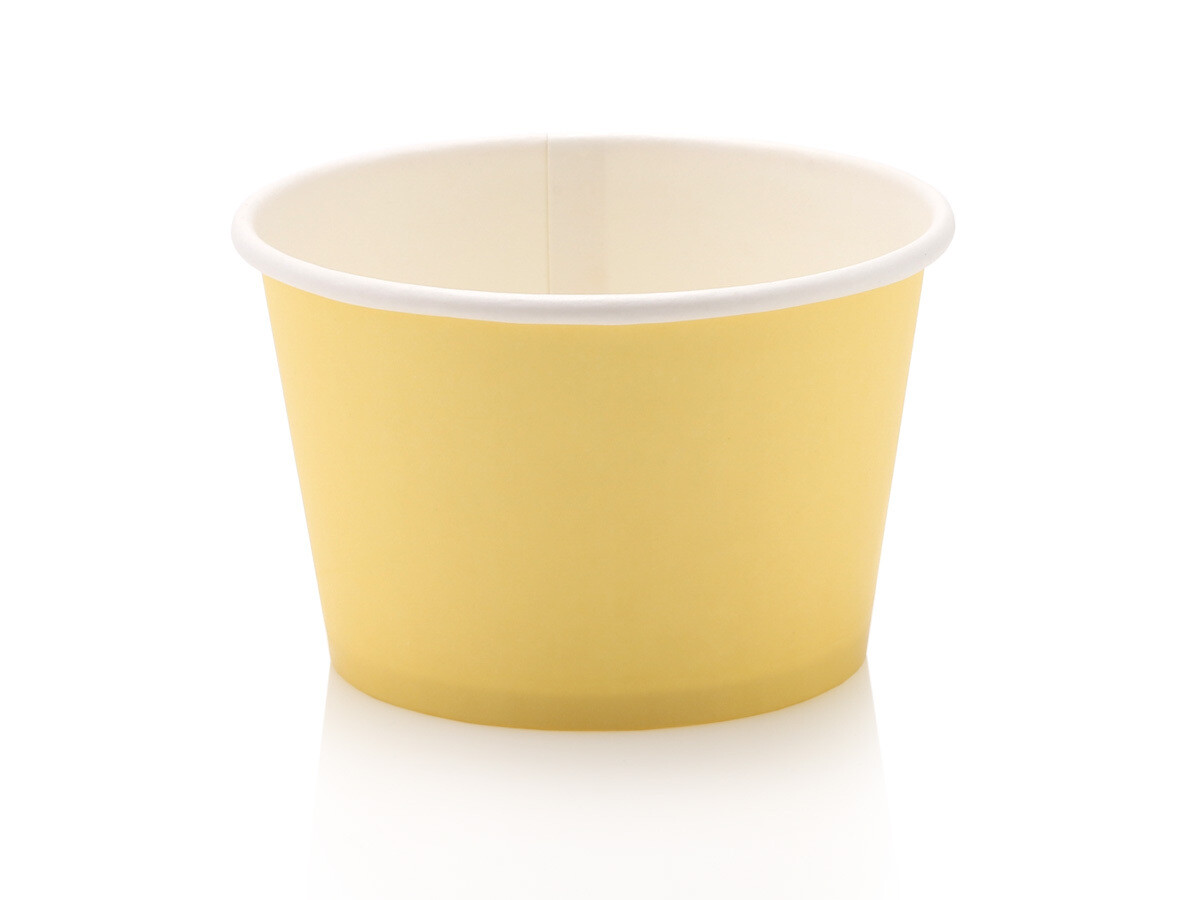 Tub Ice Cream Vintage 250 ml -  Pastel Yellow (50pc)