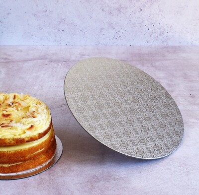 Cake Board Embossed Silver Round 11" Thin (ea)