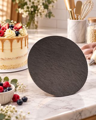 Cake Board Embossed Black Round 10" Thin (ea)