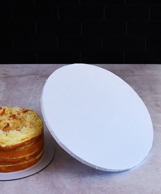 Cake Board Embossed White Round 12" Thick (ea)