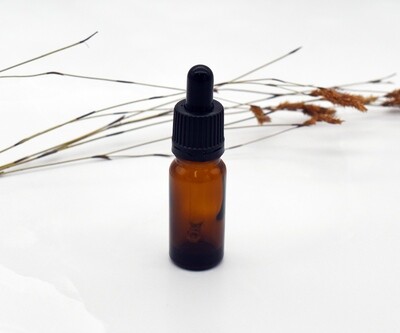 Amber Glass Bottle Dropper 10 ml + Pipette 18 x 62 mm Black