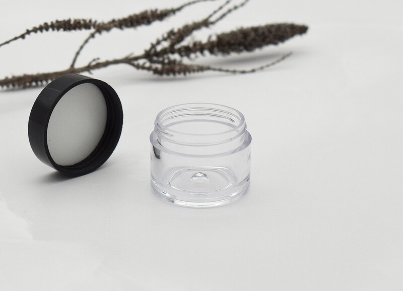 Clear Perspex Jar 10 ml + Black Lid