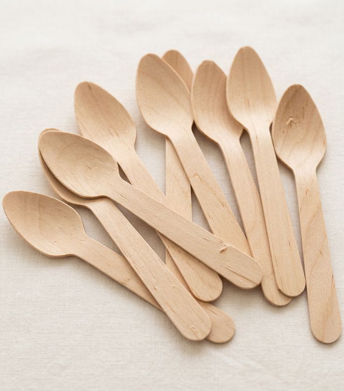 Wooden Teaspoons 110mm – Disposable (Pack of 100)