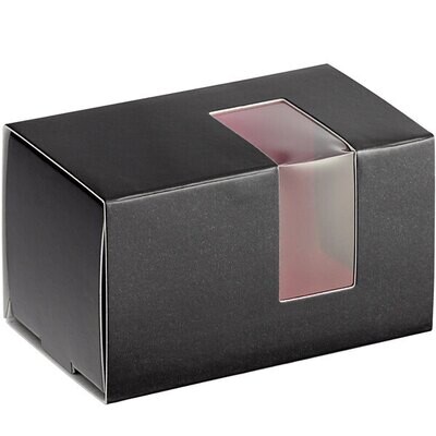 3 Macaron Box Black &amp; Pink - 81 x 47 x 47 mm