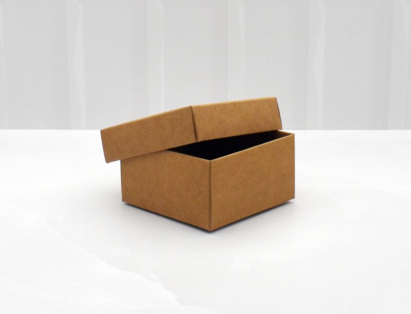 Gift Box Kraft Base Kraft Lid 90 x 90 x 50 mm (ea)