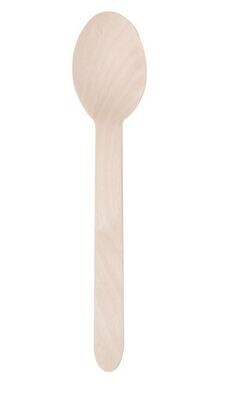 Wooden Teaspoons 140mm – Disposable (Pack of 100)