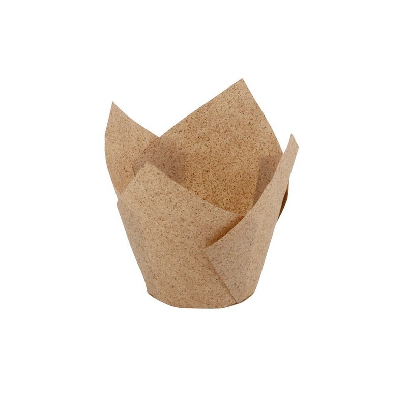 Paper Tulip Cups 50Dia x 90H mm Cocoa Paper (100's)