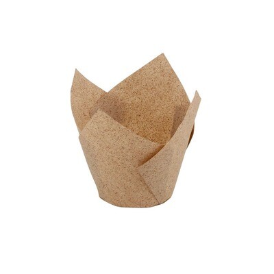Paper Tulip Cups 50Dia x 90H mm Cocoa Paper (100's)