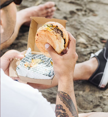 Kraft Burger Box Clamshell 95x95x85mm (Qty 50)