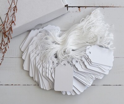 Paper Tags White 48 x 32 mm (Qty 100)