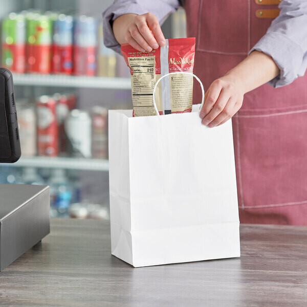 Paper Carrier Bags Twist Handle Midipak White 210 x 90 x 320 mm (25)
