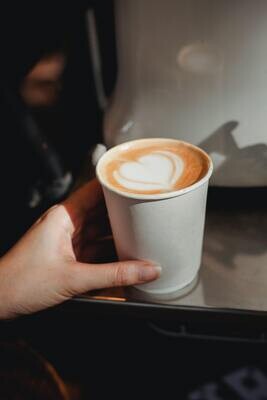 Coffee Cups Single Wall 250ml - White (Qty50)