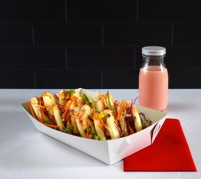 Box Food Tray Burger &amp; Chips White (ea)